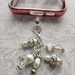 Bridal Cell Phone Charm Dangle Bride-to-be Wedding Handmade